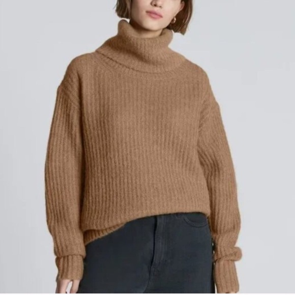 EVERLANE The Alpaca Oversized Ribbed Turtleneck Sweater - Picture 1 of 12